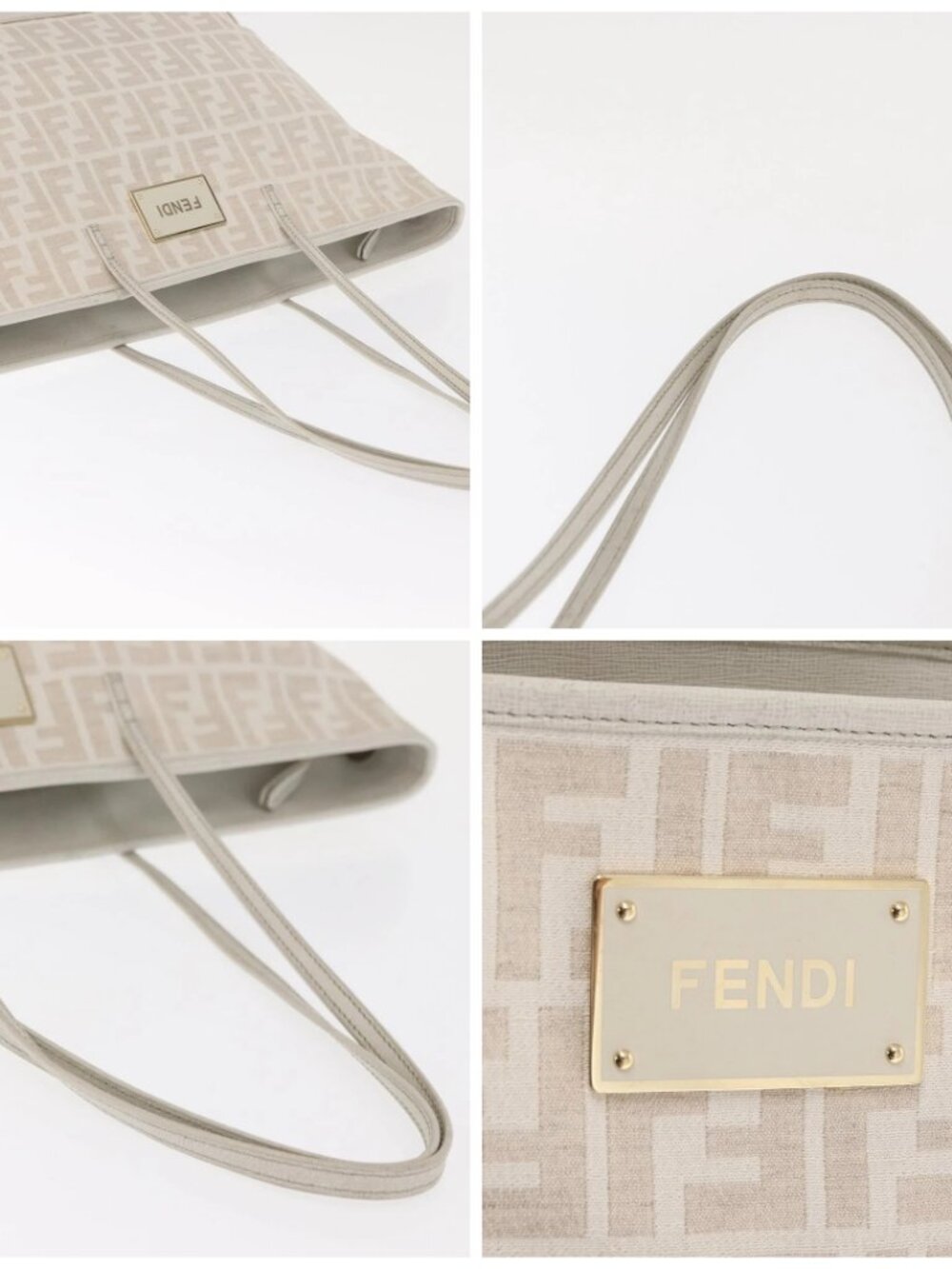 FENDI Zucca Canvas Tote Bag Beige Gold Auth ka1157 - Picture 16 of 16